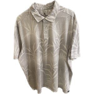 Nat Nast Polo Shirt Xl  Gray White Striped Short Sleeve